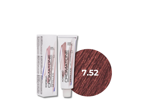 MONTIBELLO CROMATONE METALLICS profesjonalna farba do włosów 60 ml | 7.52